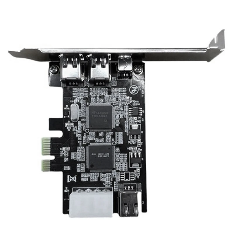 PCI-E 1X IEEE 1394A 4 порта 3 + 1 адаптер карты Firewire 1394 A PCIe с 6-контактным до 4-контактным