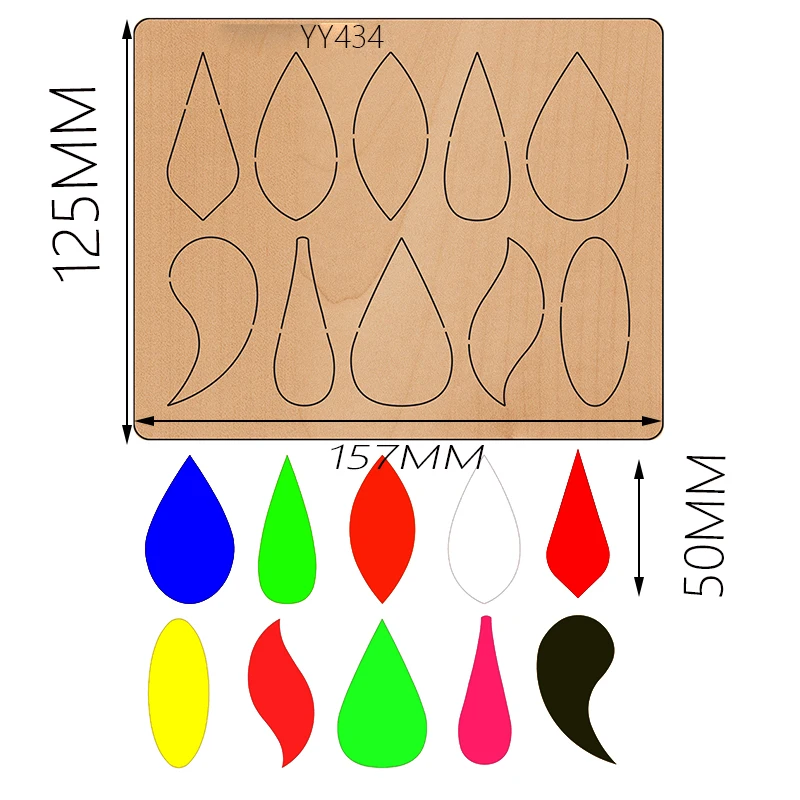 

Wood Mold Earrings Cut Mold Earring Wood Mold YY434 Is Compatible with Most Manual Die Cut