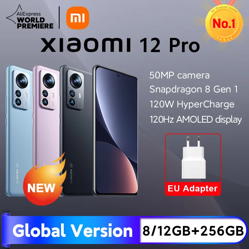 【World premium-глобальная версия смартфона Xiaomi 12 Pro 8 ГБ/12 Гб 256 ГБ Snapdragon gen 1