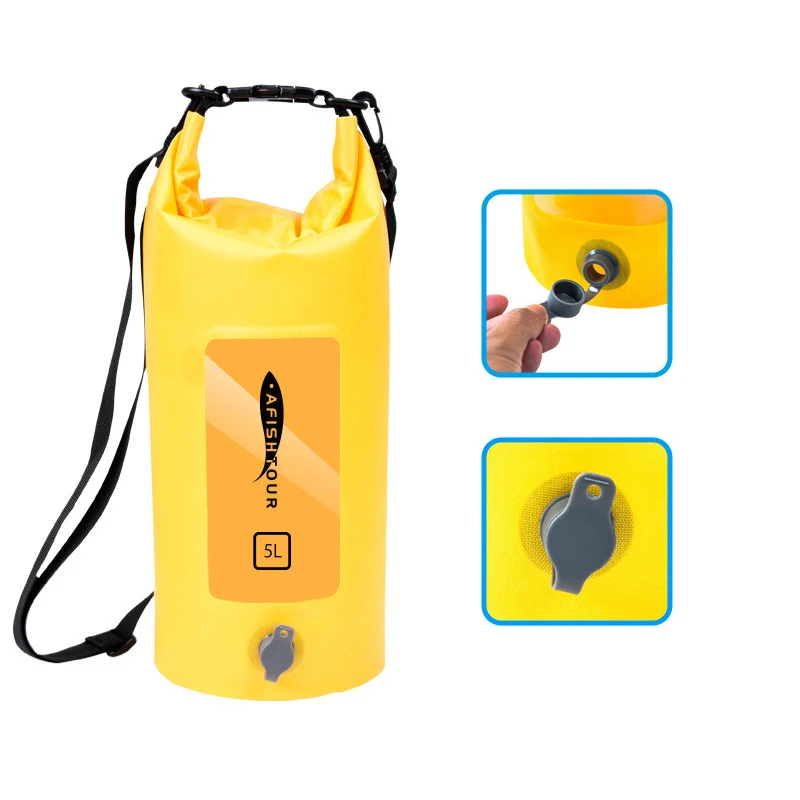 5L Trekking Airtight Waterproof Dry Bag Outdoor Duffel Ocean Pack Pool Sea Fishing Raft Sports Gym Swimming Bag Drybag For Kayak