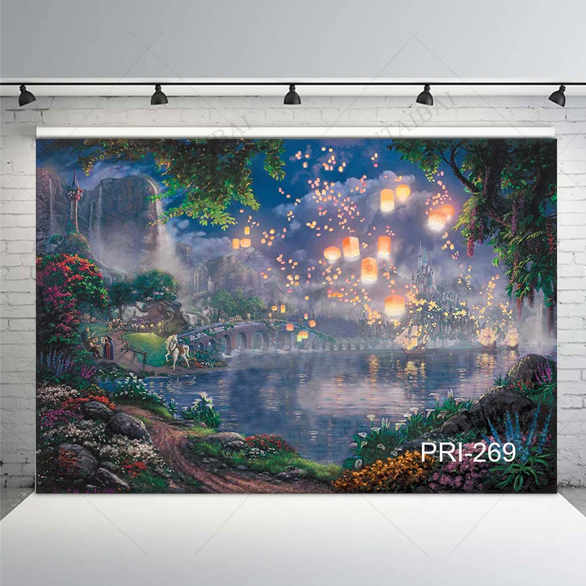 

Dreamy Castle Backdrops Glitter Lantern Wonderland Princess Celebrate Birthday Kid Portrait Head Shoot Photo Posters Backgoround