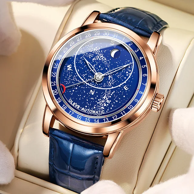 Full-automatic Starry Sky Fashion Waterproof Men Wristwatches 2