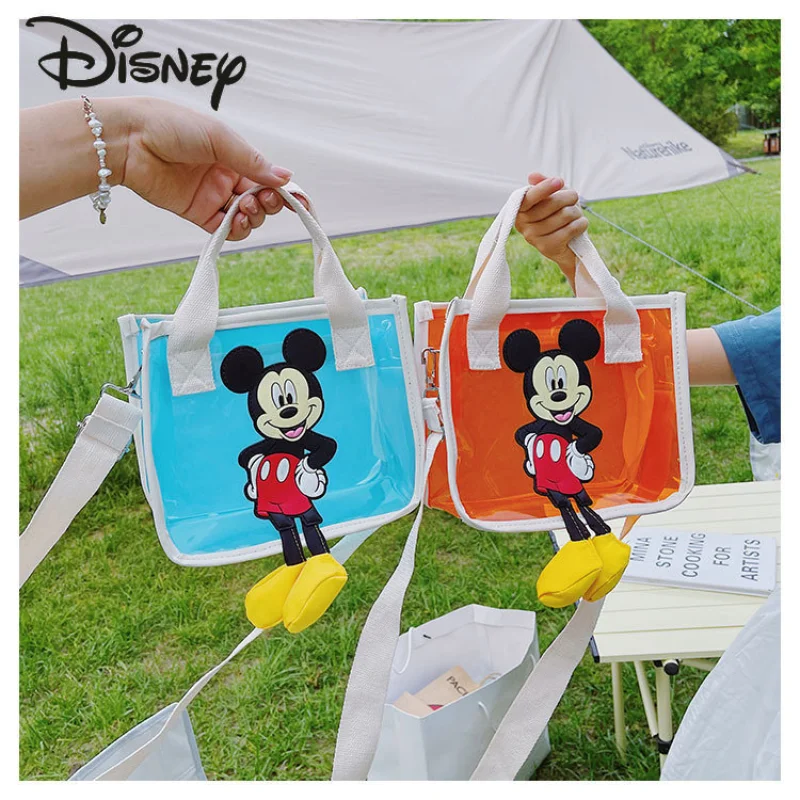 Disney Mickey Jelly Bag Cartoon Candy Color Universal Handbag Fashion High Quality Fashion Cute Children's Change Crossbody Bag