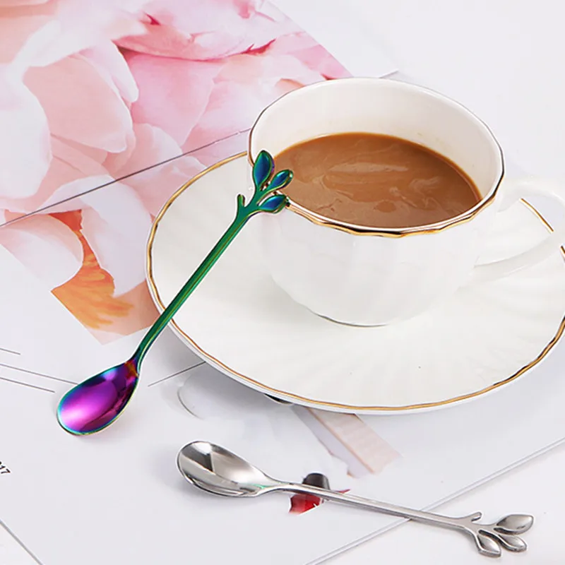 

Creative Stainless Steel Coffee Spoon Teaspoon Dessert Snack Scoop Ice Cream Mini Spoons Tableware Coffee Scoops