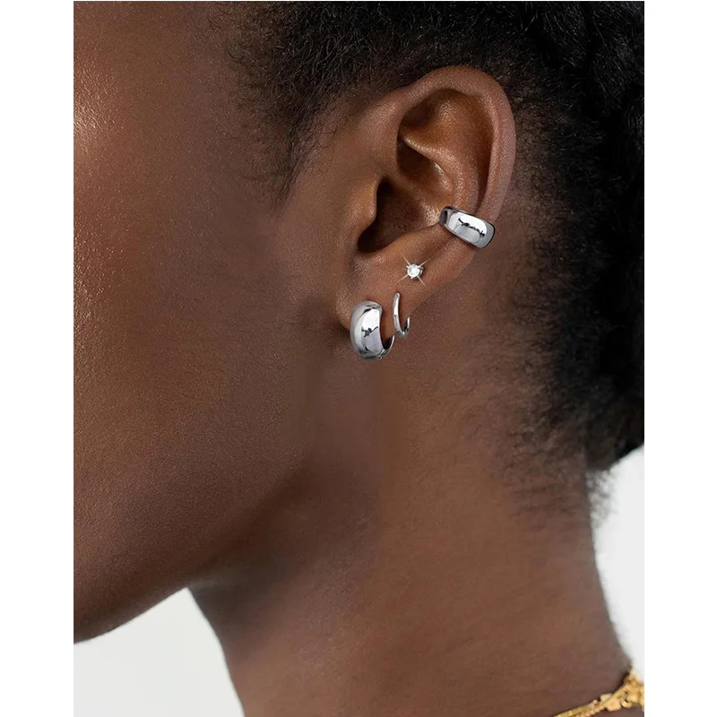 4 шт./компл. штабелируемые серьги маленькие гипоаллергенные толстые ушные