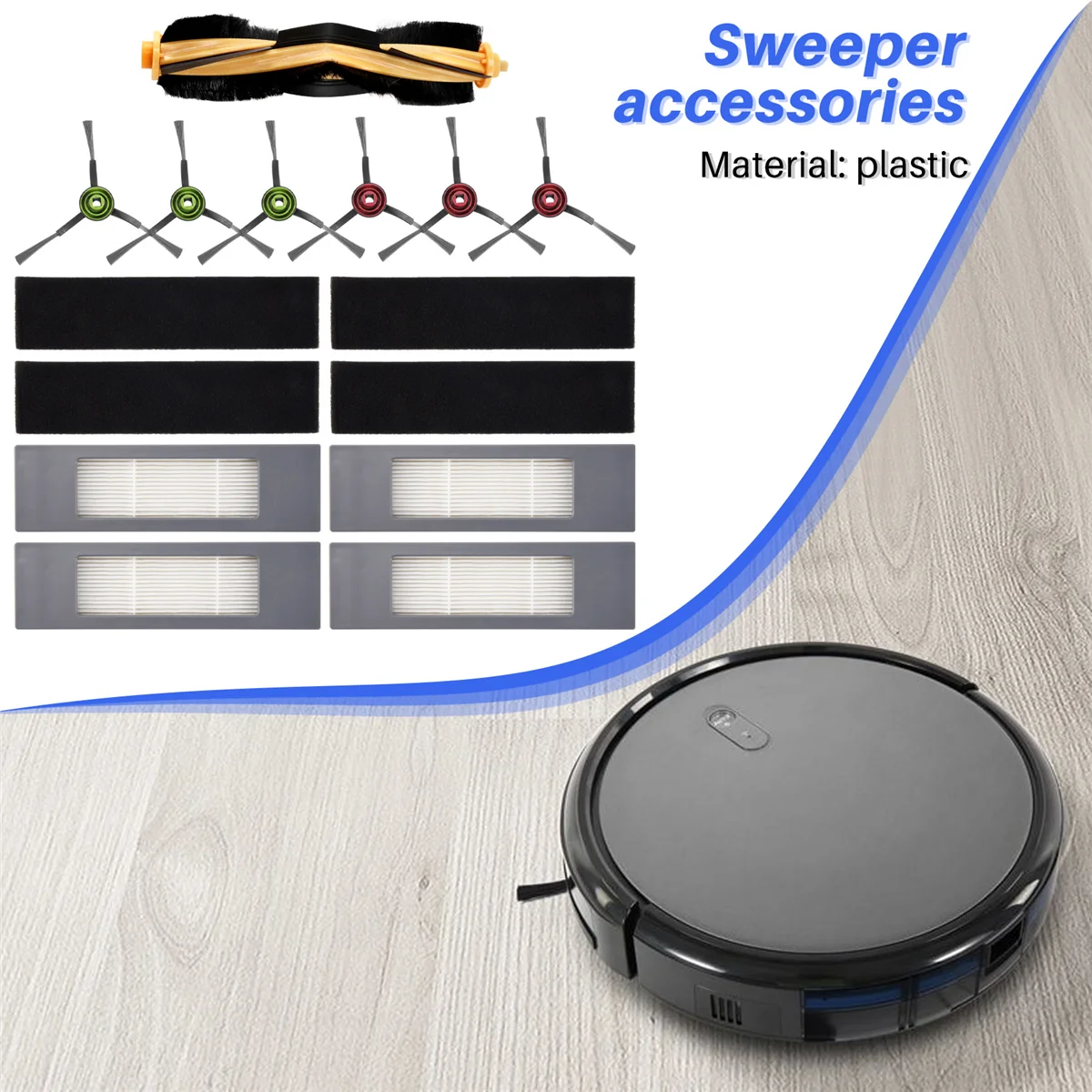 Роликовая боковая щетка с фильтром для робота-пылесоса Ecovacs Deebot OZMO 920 950 T5 T8 Aivi
