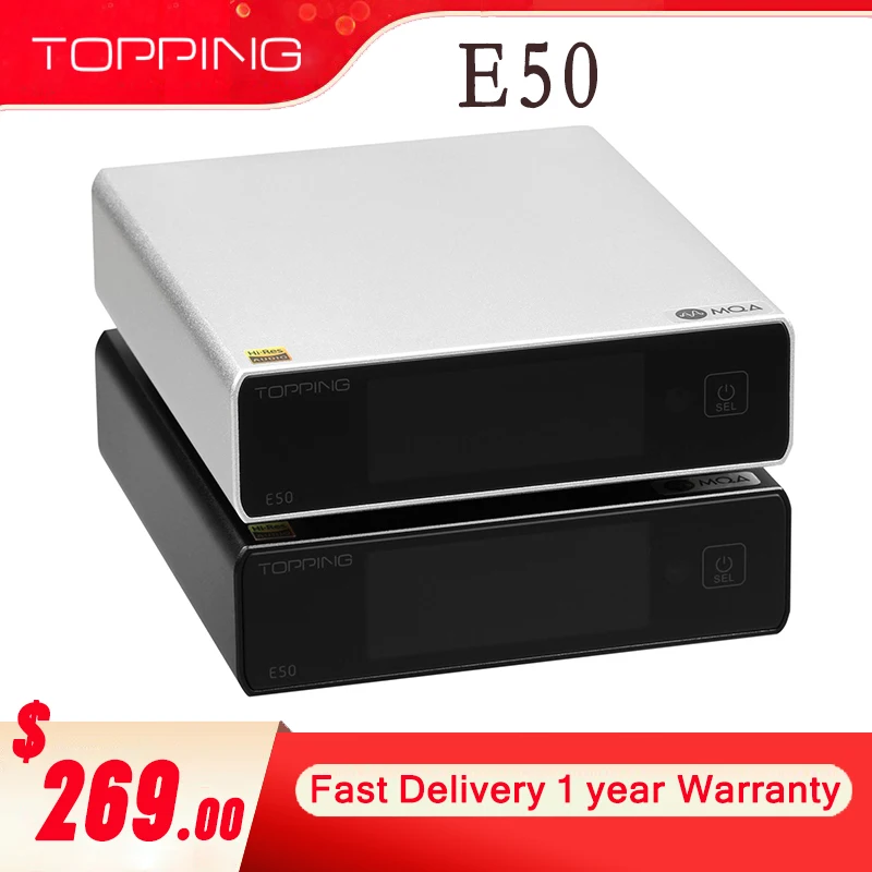 

Декодер TOPPING E50 MQA DAC ES9068AS 32 бит/768 кГц DSD512 DAC с дистанционным управлением Лучший DAC для TOPPING L50
