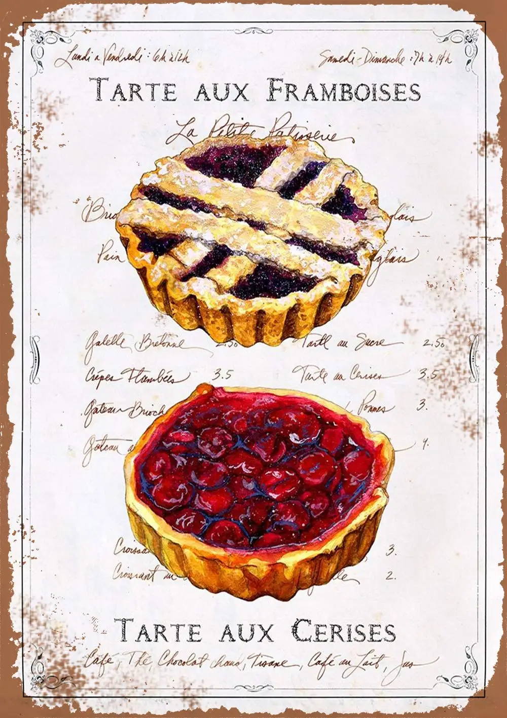 Уличный Знак SLALL Tartes в стиле ретро металлическая жестяная вывеска для дома бара