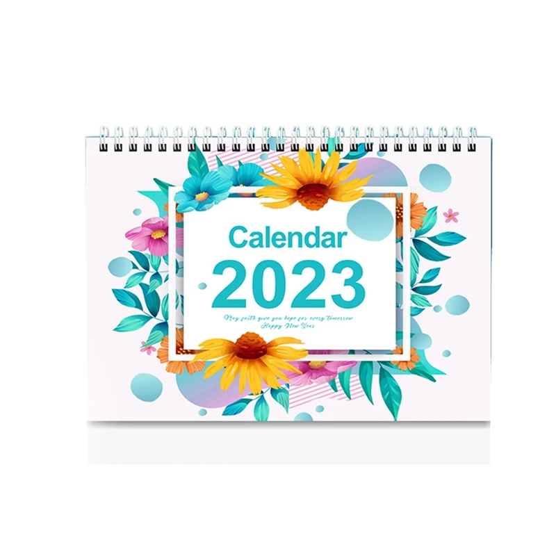 

2 PCS Standing Flip Calendar 12 Months Desktop Calendar Stand Up Calendar, With Blank Blocks B