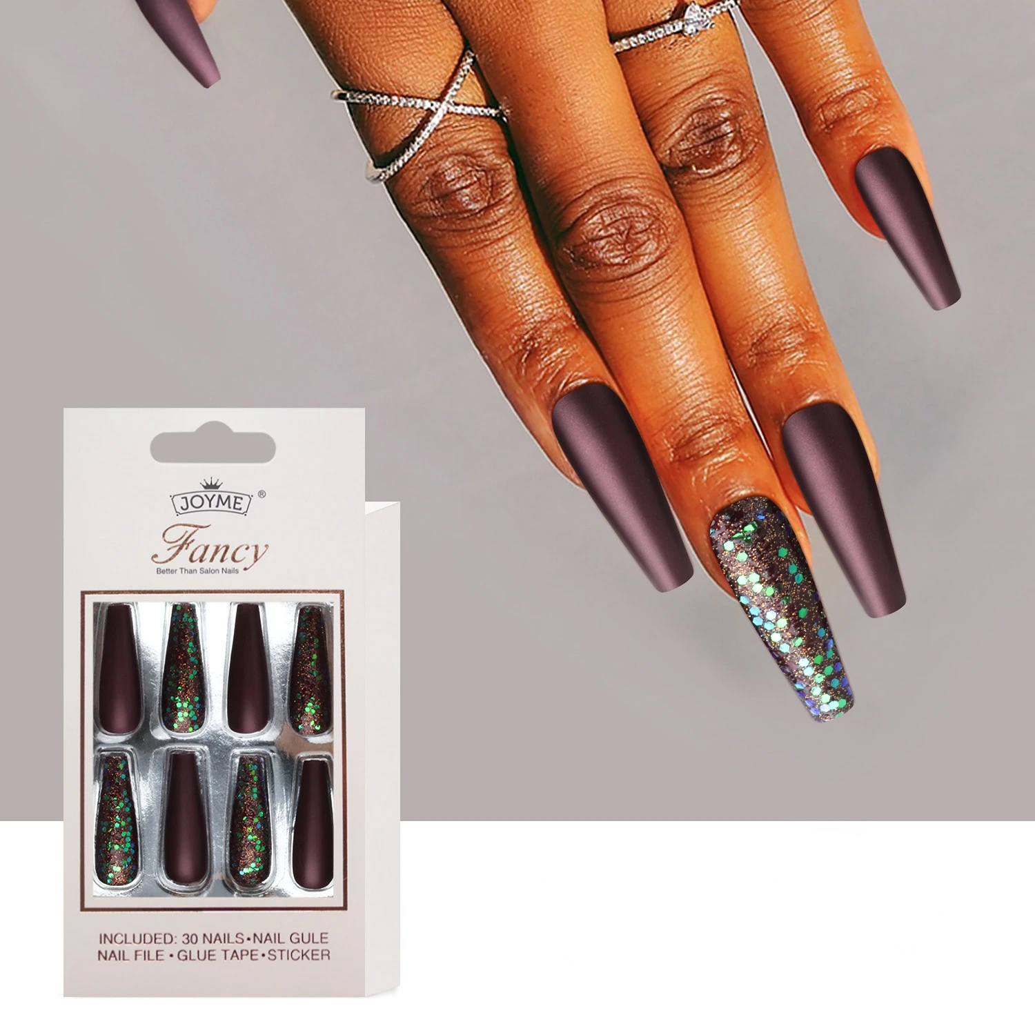 

Free Shipping 24 Pieces/box of Short Finished Nails Sticker Removable Nails Enhancement French Charm Full Set of Nails Art Tips