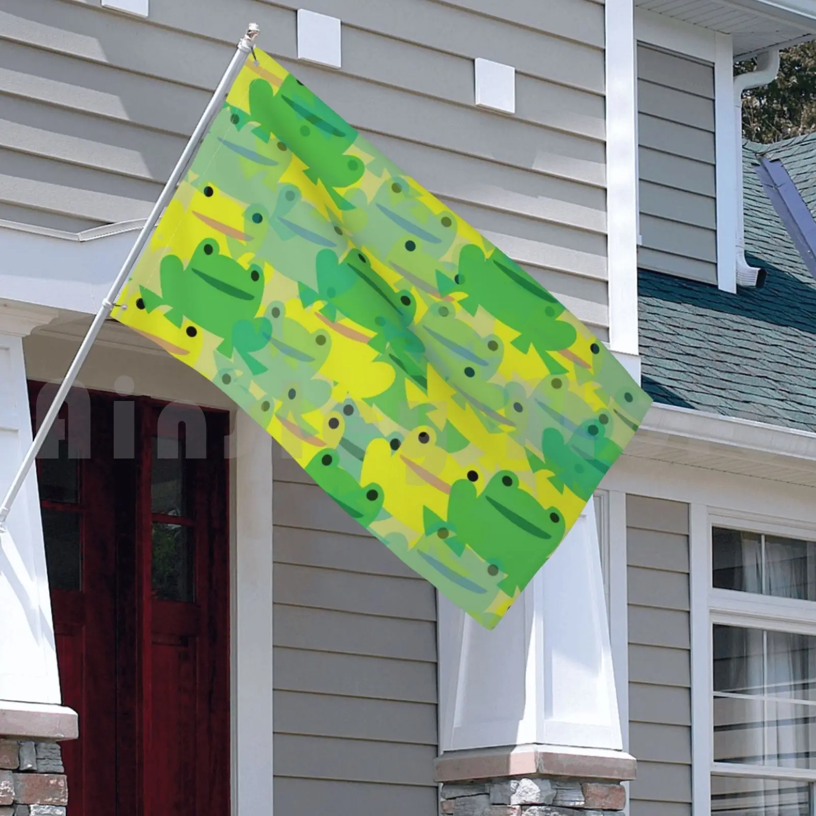 Уличный декор флаг автомобиль лягушка лягушки зеленые счастливые детские