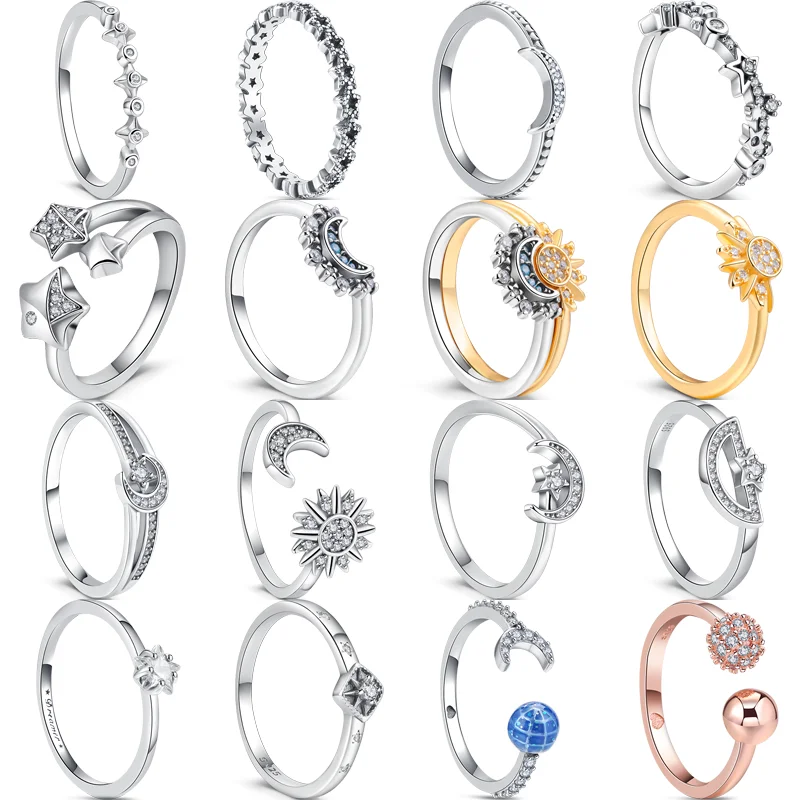 Pantaro новинка 100% стерлинговое серебро 925 сверкающие небесные звезды луна солнце