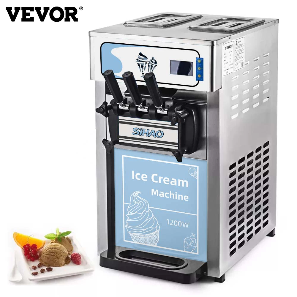 

VEVOR, подача мороженого, три вкуса, автоматический торговый автомат для мягкого мороженого, цена
