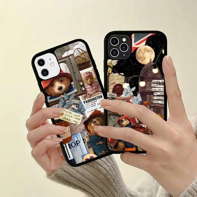 

Cute cartoon bear Phone Case Silicone PC+TPU Case for iPhone 11 12 13 Pro Max 8 7 6 Plus X SE XR Hard Fundas
