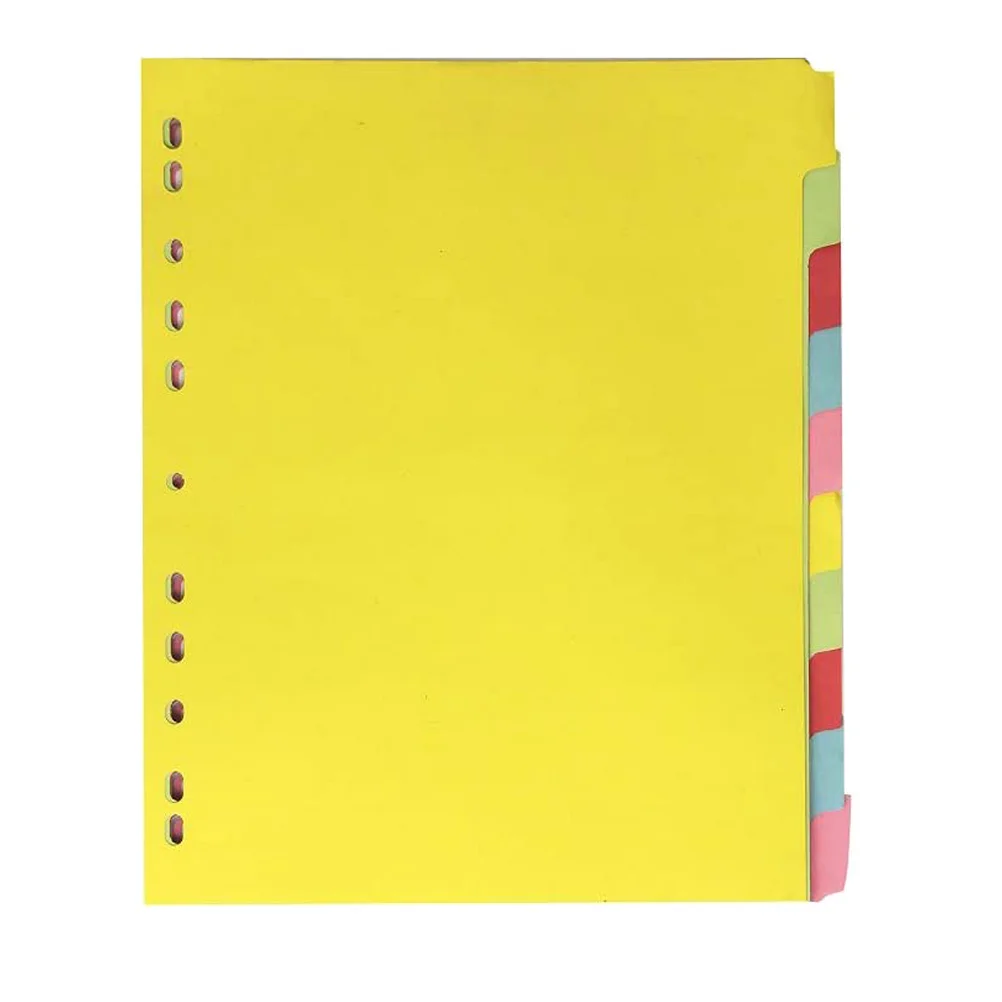 

12Pcs Colored Page Markers Category Indexing Cards A4 Divider Labels Binder Dividers School Binder Organizer