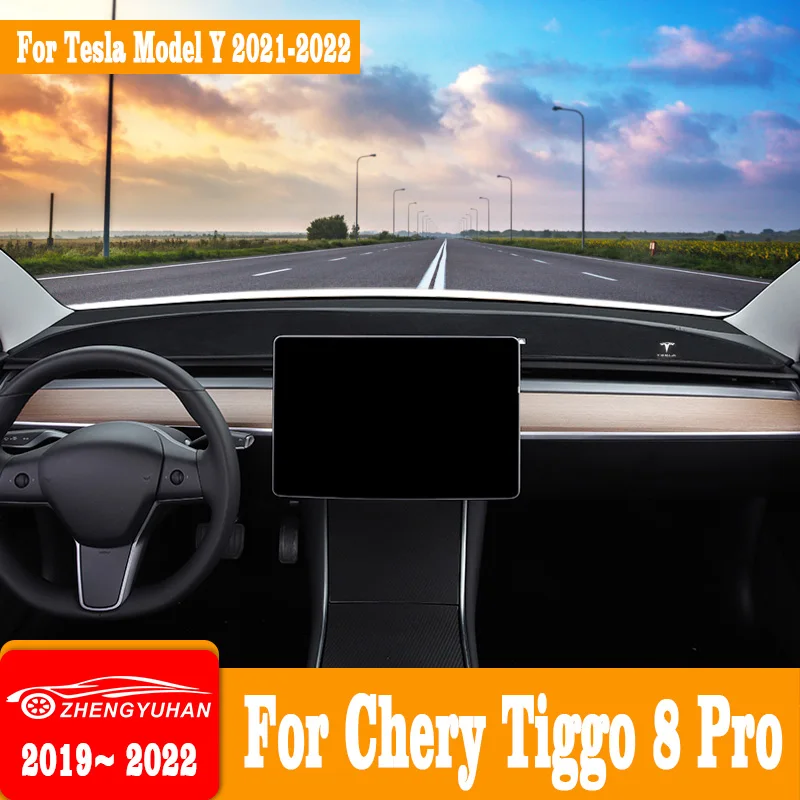 

Car Dashboard Cover For Tesla Model 3 2019-2021 Model Y 2021 2022 Sun Shade Pad Instrument Platform Desk Mats Carpet Accessories