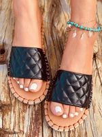open toe quilted slide sandals