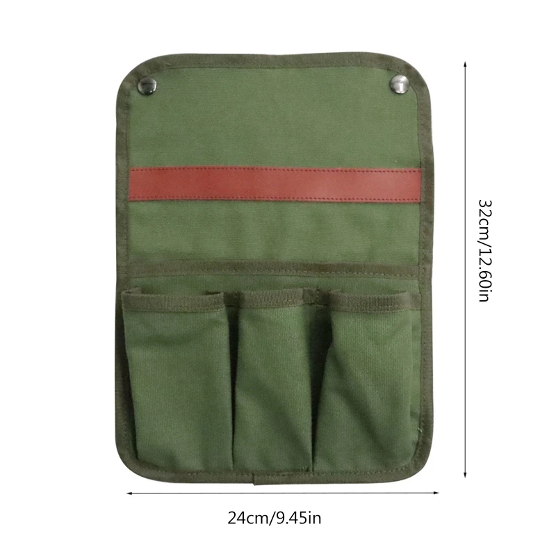 2022 New Home Chair Side Canvas Organizer Bag Outdoor BBQ Gardening Tool Bag 3 Colors Camping Chair Armrest Storge Pocket images - 6