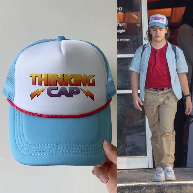 Stranger Things Season 4 Cosplay Hat Montauk Dustin Boy Hat Thinking CAP Baseball Cap Trucker Hats Unisex Adjustable Cap
