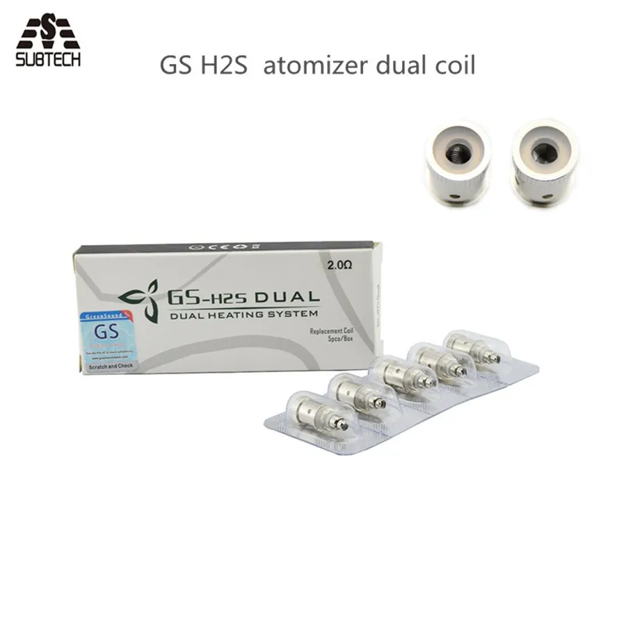 

20pcs/lot E Cigarette GS H2 Dual Atomizer Evaporator Coil Head 2.0ohm Replaceable Electronic Cigarette Accessories Vapor