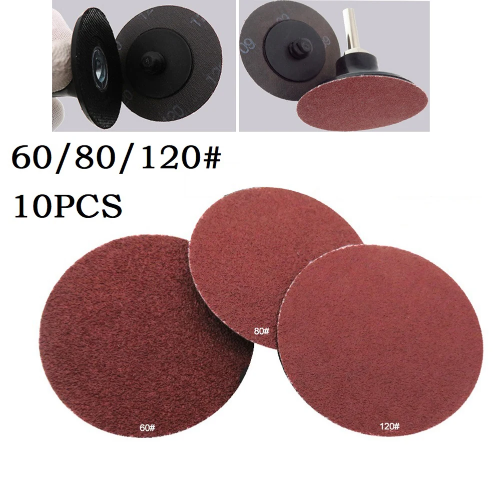 

10pcs 50mm Sanding Discs For Polishing Pad SanderPaper Disk Decorative Finishes Cleaning Deburring 60/80/120 Grit Power Tools