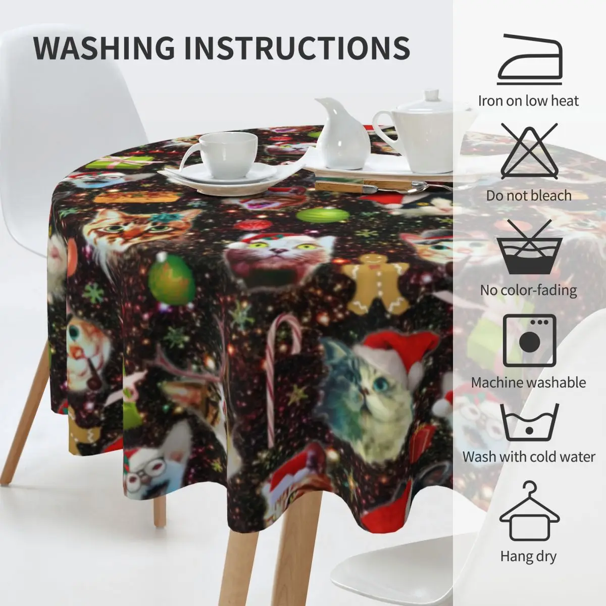 Праздничная скатерть с забавным котом защитное свадебное покрытие для стола
