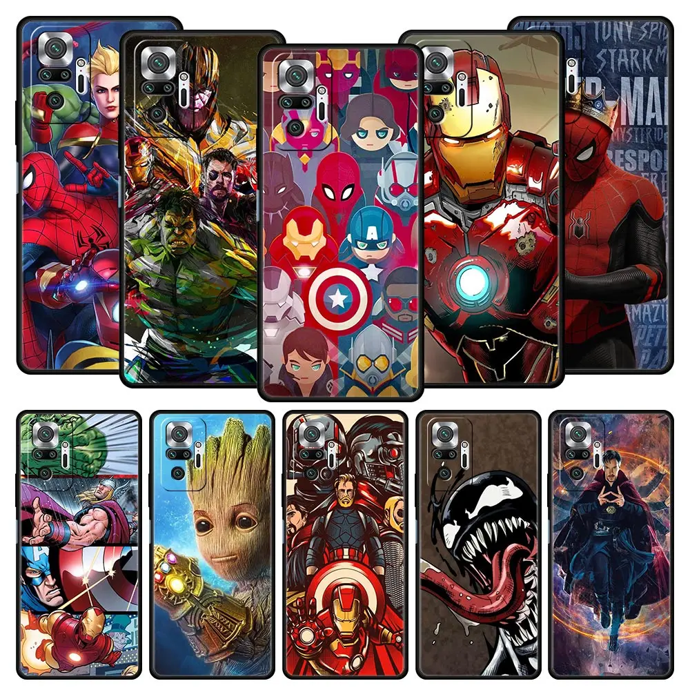 

Disney Avengers Phone Case For Xiaomi Redmi Note 11 10 8 Pro 10S 9S 9 9T 8T 9C 9A 8A 7 K40 Gaming K50 11T 5G Soft Silicone Cover
