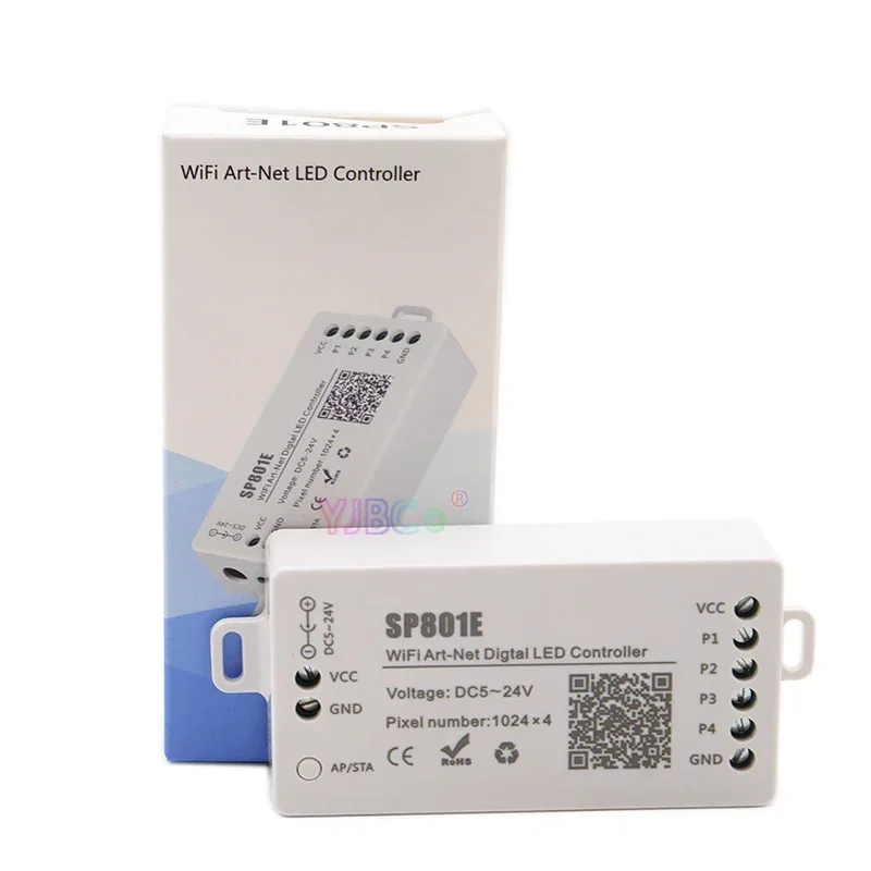 Светодиодный контроллер Wi-Fi Art-Net Magic SP801E 5 В-24 В 12 модуль матричной панели WS2812B