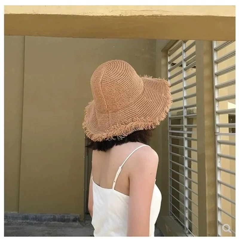

2022 NEW Hat Woman Summer Straw Hat Woman Folding Outdoor Sunshade Hat Furry Edge Hollowed Beach Hats Women Fashion Elegante Cap