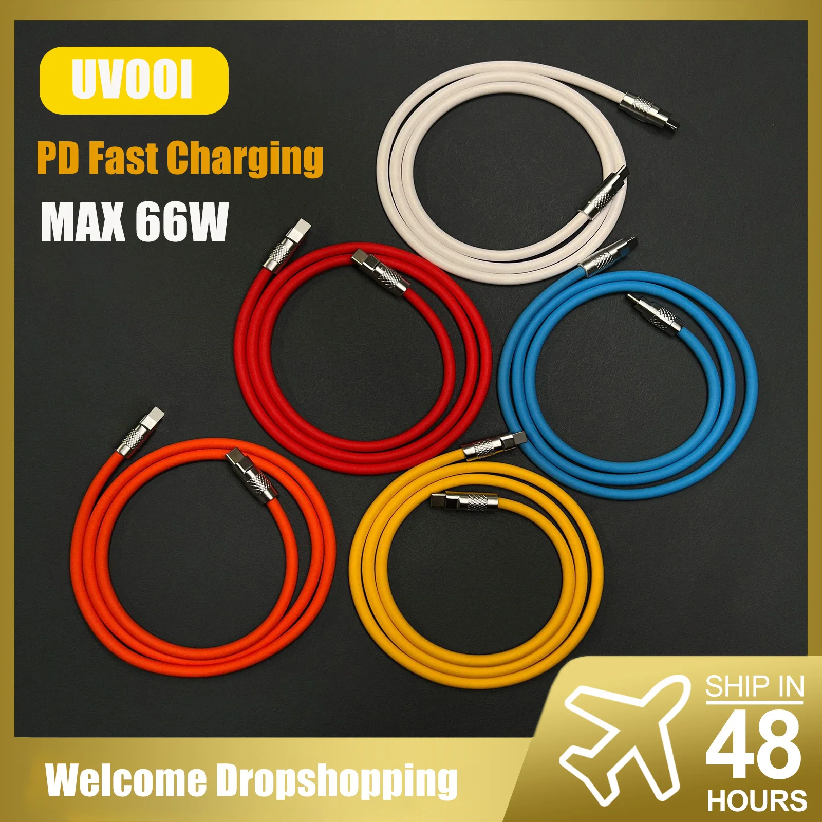 

PD 66W Fast Charging Liquid Silicone Data Cable Zinc Alloy USB C Type C Charging Cable For iPhone14 13 12Pro Max XR XS 1m 2m