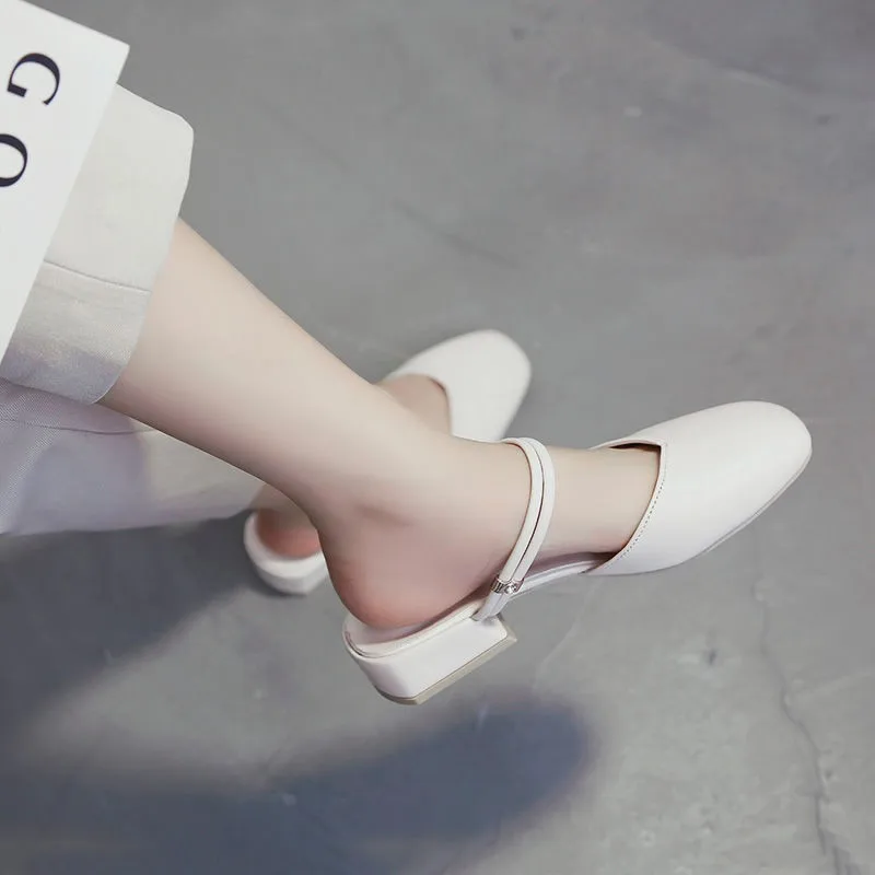 

2022 New Baotou Women's Slippers Pure Color Simple and Elegant Wild Retro Two-wear Outdoor Sweet Beauty Slippers