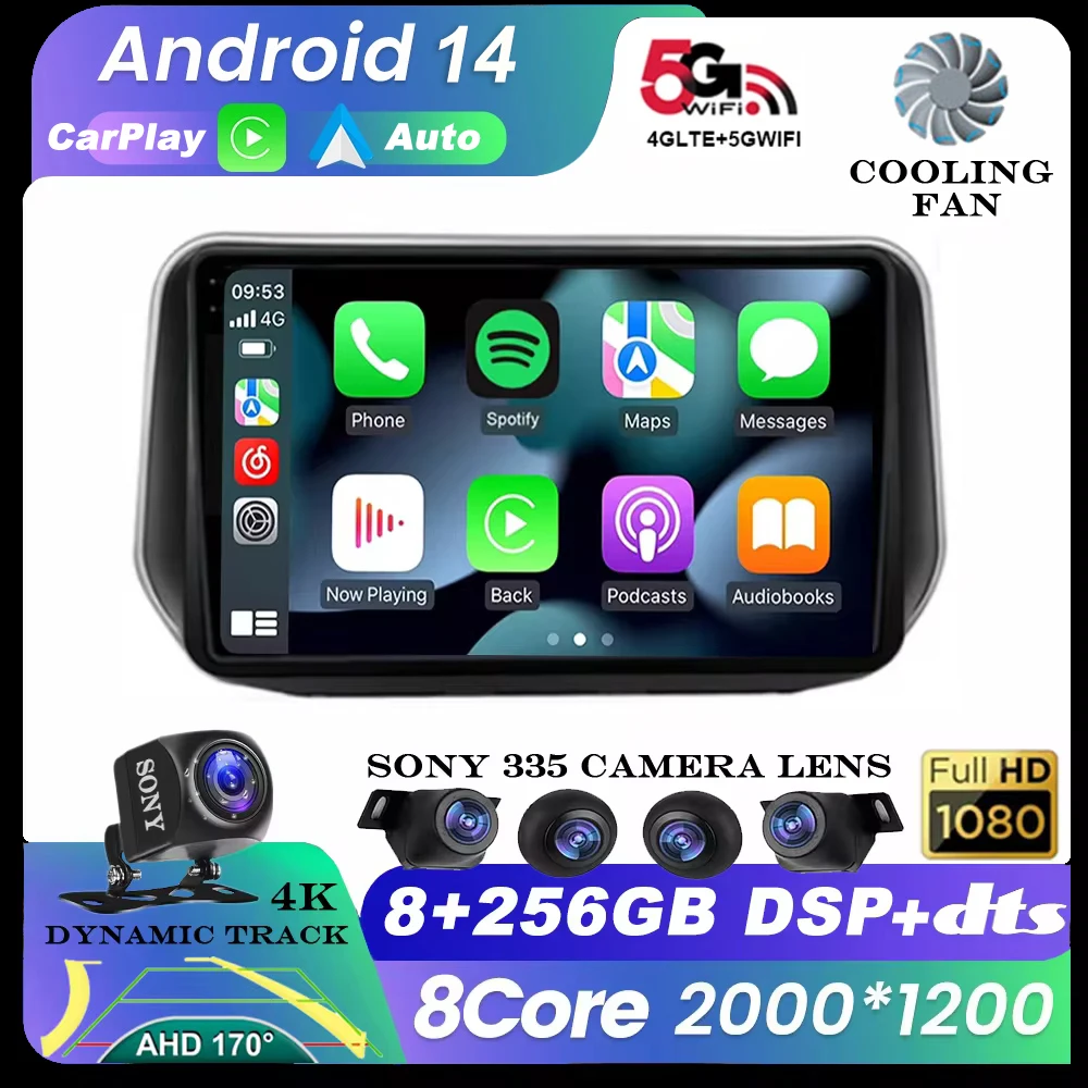 Мультимедийный видеоплеер для Hyundai Santa Fe IX45 10 1 2018-2019 Carplay 2021 дюймов Android 14 GPS