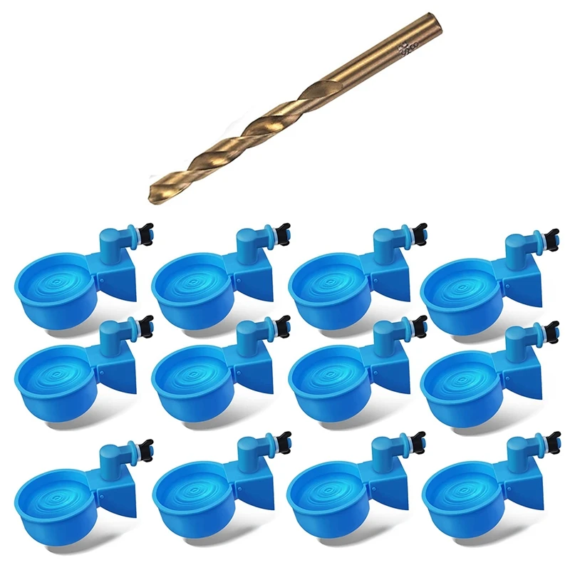 

Chicken Waterer Larger Automatic Chicken Waterer Cups DIY Poultry Chicken Waterer Kit 5 Gallon For Chicken, Duck 12 Pcs