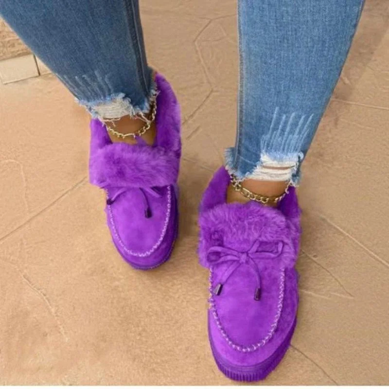 

Women Boots New Winter snow Ankle Boots women Suede Leather wmen's Snow Boots Plush Natural Fur Warm Slip-on Ladies Shoes Flats