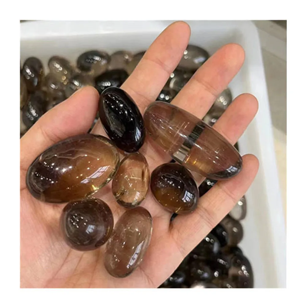 

Natural Polished Wholesale Bulk Gravel Gemstones Smoky Quartz Tumbled Crystal Stones Mineral Healing Specimen For Home Decor