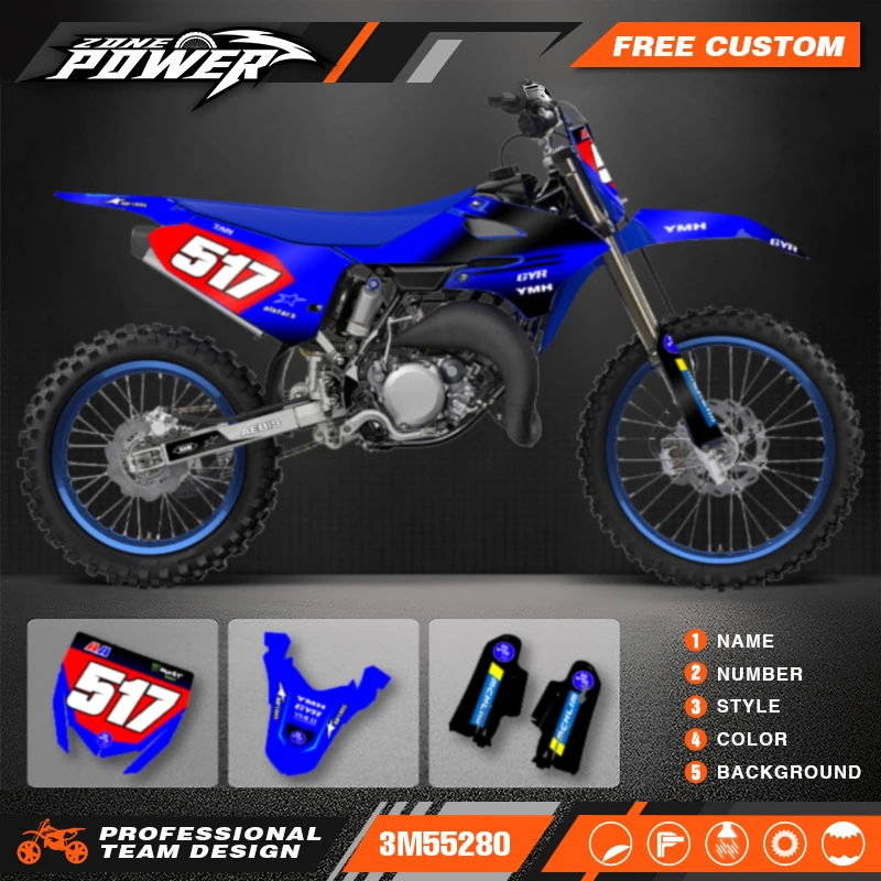 Powerzone для Yamaha YZ85 2022 2023 2024 2025 пользовательские фоны графические наклейки наборы