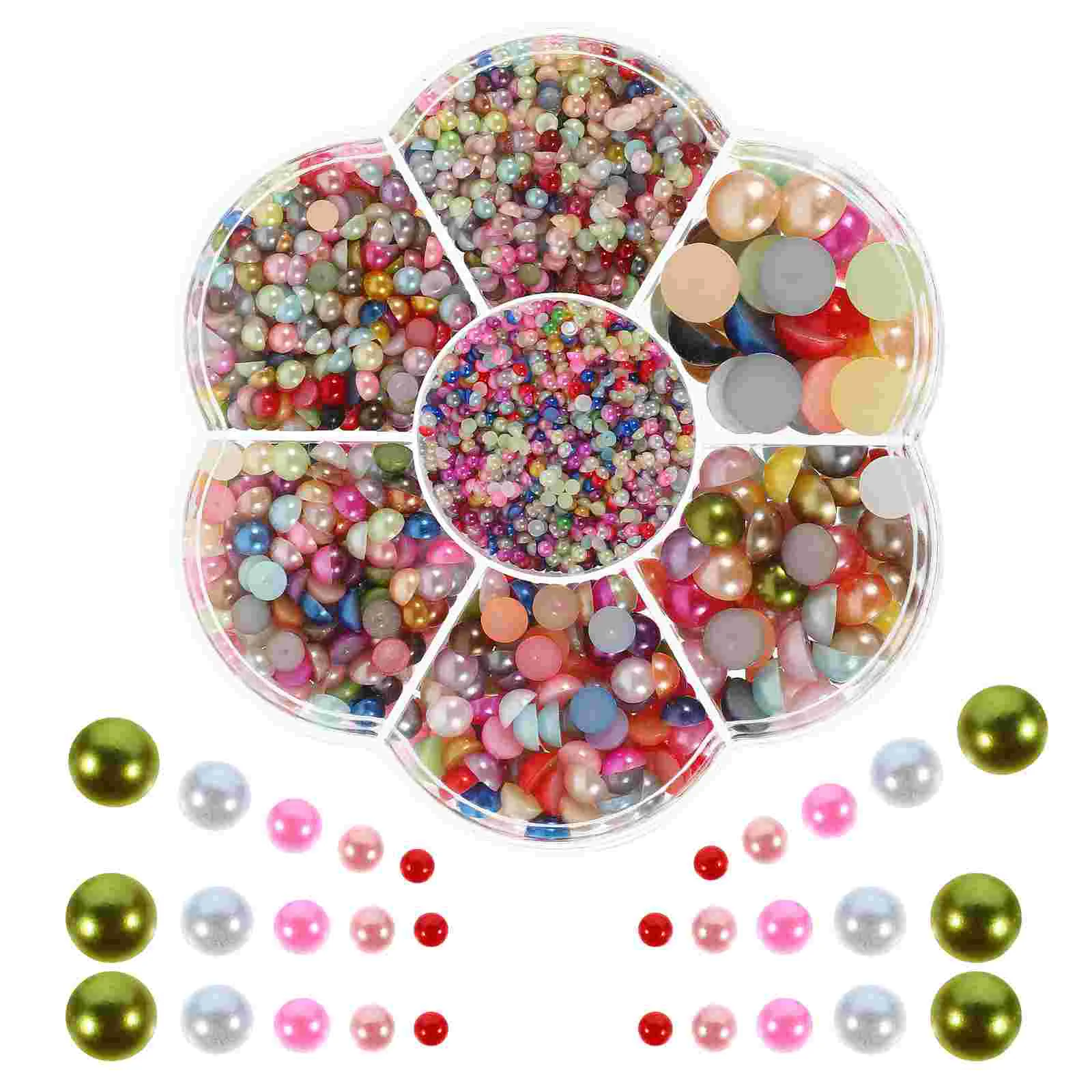 

1 box of Half Pearls for Crafts Flatbacks Pearls Artwork Making Pearls Nail Decors