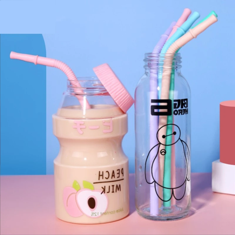 Силиконовая соломинка для дома и детского сада портативные соломинки молока чая