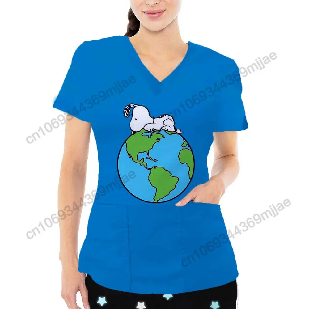 

Nurse Uniform Female Clothing Pockets Tall Tops for Women 2023 Y2k Luxury Clothes Women T Shirt Korean Streetwear Y2k Style