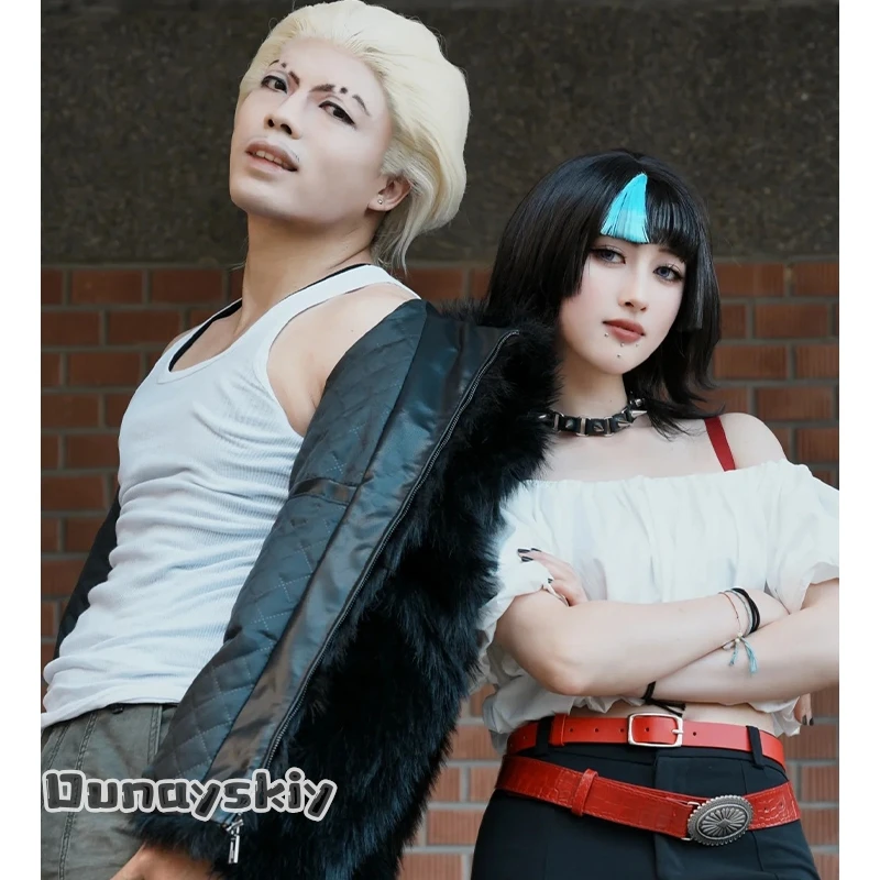 Фото Костюм для косплея Хоси Кирары (aBDSS*@Hoshi Kirara) из аниме Juts Isen: Новый высококачественный комплект, сексуальный топ-камизол, панк-чокер, имитация губной проколки, Y2K Jirai Kei №1