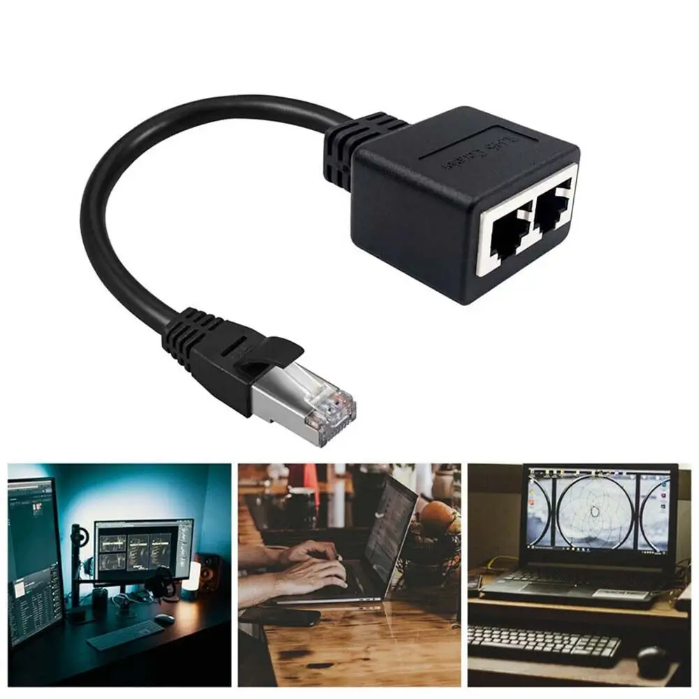 

Adapter LAN Network 1 Male To 2 Female Network splitter RJ45 Splitter Adapter RJ45 Connector Extender Connector Cable