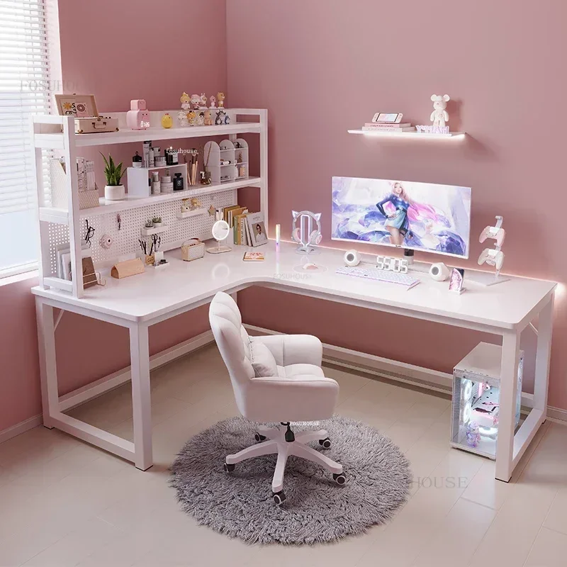 Современные угловые компьютерные столы домашний двойной настольный игровой