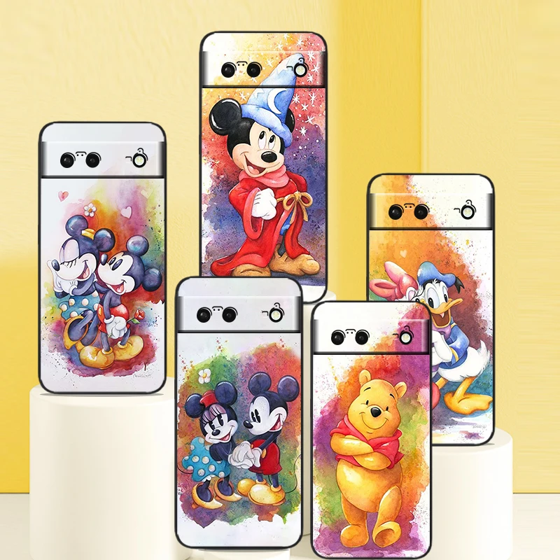 

Minnie Mickey Winnie Dumbo Phone Case For Google Pixel 7 6 Pro 6A 5A 5 4 4A XL 5G Black Shell Soft Cover Fundas Coque Capa