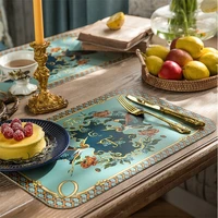 modern european style light luxury oil proof waterproof high temperature creative printing western table bowl mat coaster
