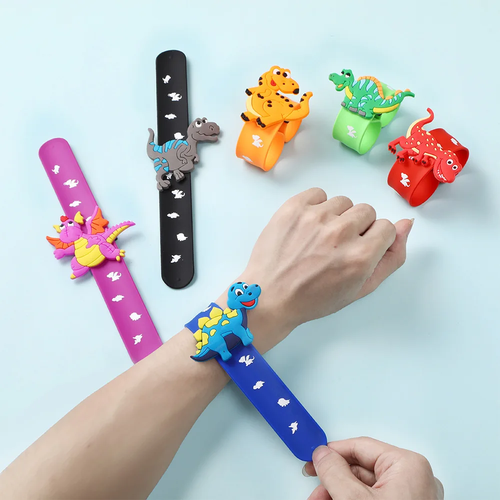 

5Pack Dinosaur Theme Party Toys Wristband Bracelet Cartoon Animal Roar Jungle Party Decoration Baby Shower Bangle