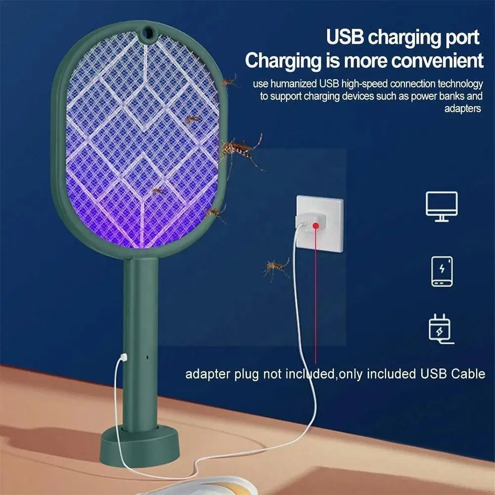 

USB Rechargeable Mosquito Swatter Kill Fly Bug Zapper LED With UV Sleep Seduction Light Tool High Killer Lamp Trap Quality Y8K3