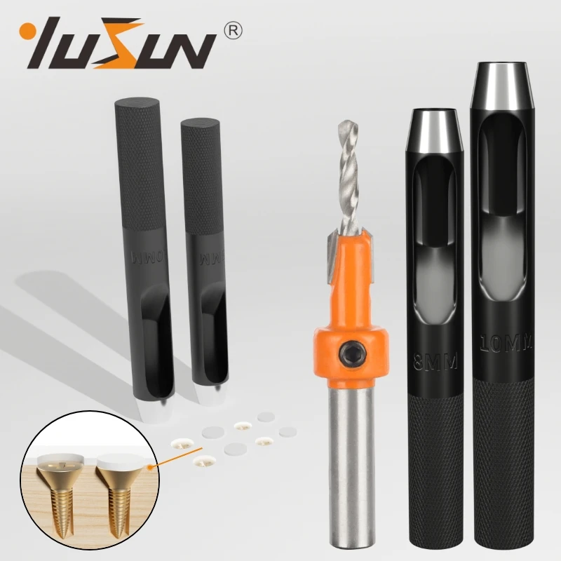 YUSUN 8MM Shank Countersink with Punch Router Bit Woodworking Milling Cutter For Wood Face Mill  - buy with discount