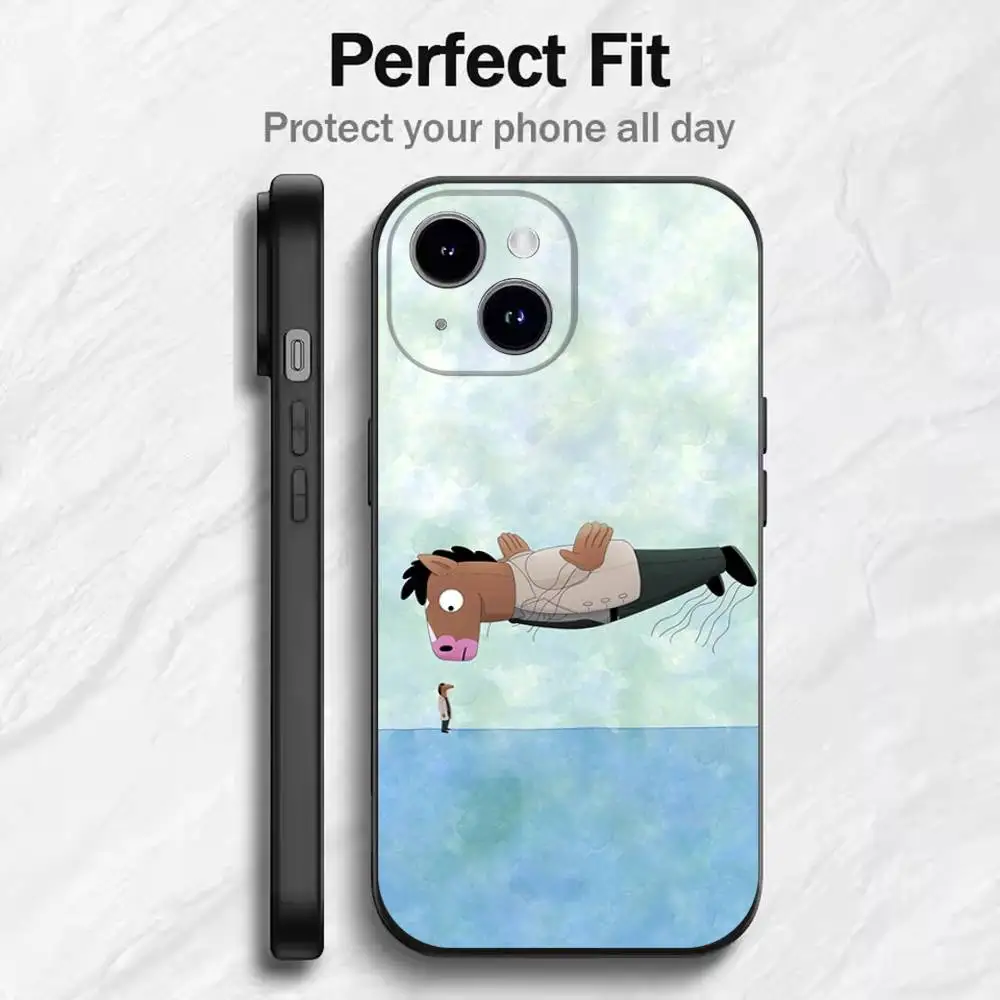 Фото Чехол для iPhone Cartoon B-BoJack H-Horseman для 17, 16, 15, 14, 13, 12, 11, Mini XS XR X 6S 6 Pro Max Plus, черный мягкий чехол №4