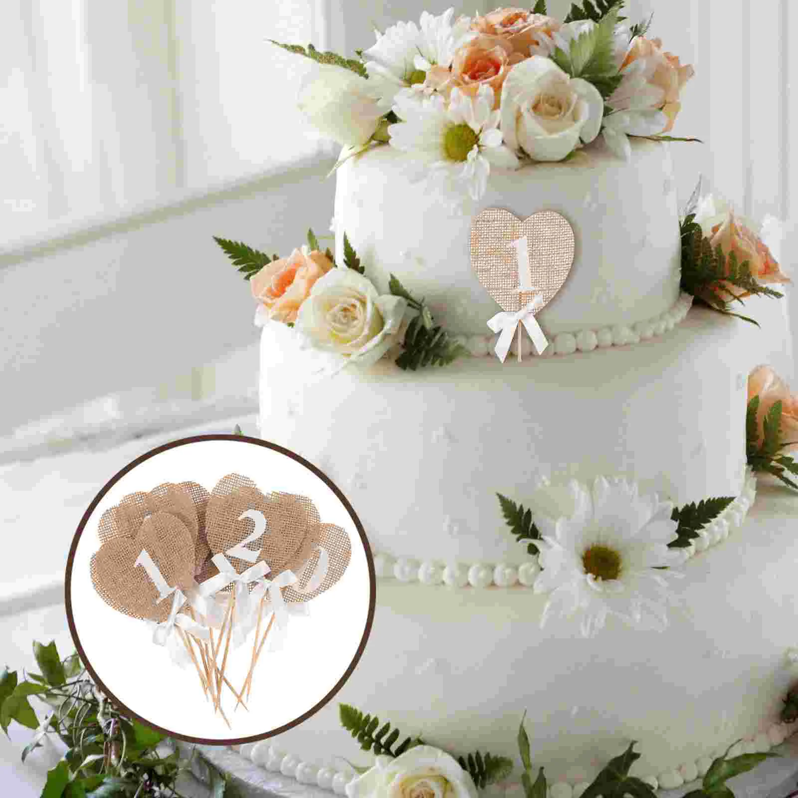 Номера стола в форме сердца деревенские джутовые гессианские баннеры из