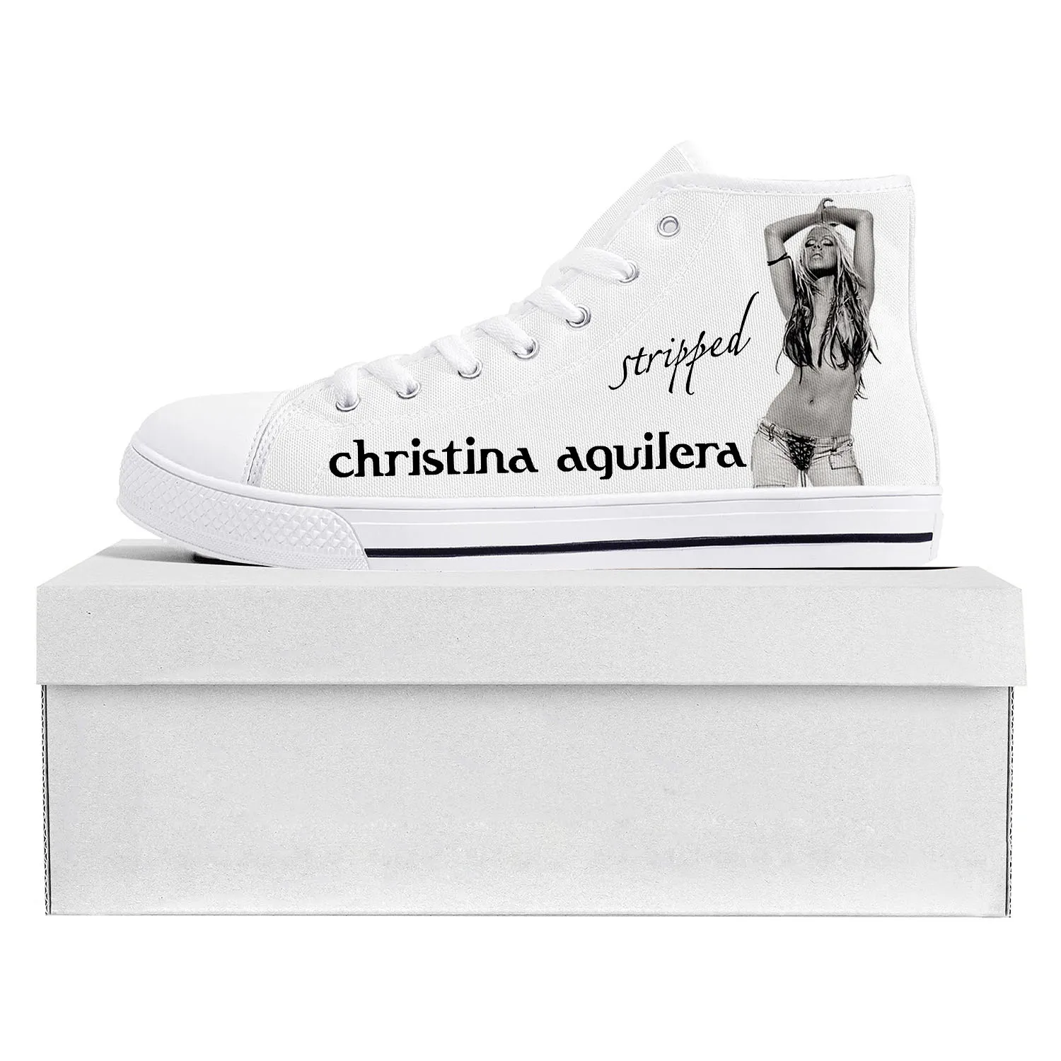 

Christina Aguilera High Top High Quality Sneakers Mens Womens Teenager Canvas Customized Sneaker Casual Couple Shoes Custom Shoe